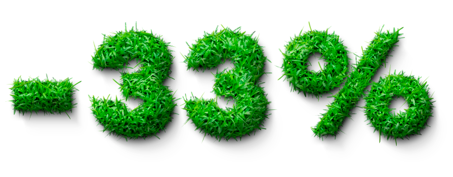 33% lower carbon footprint illustration