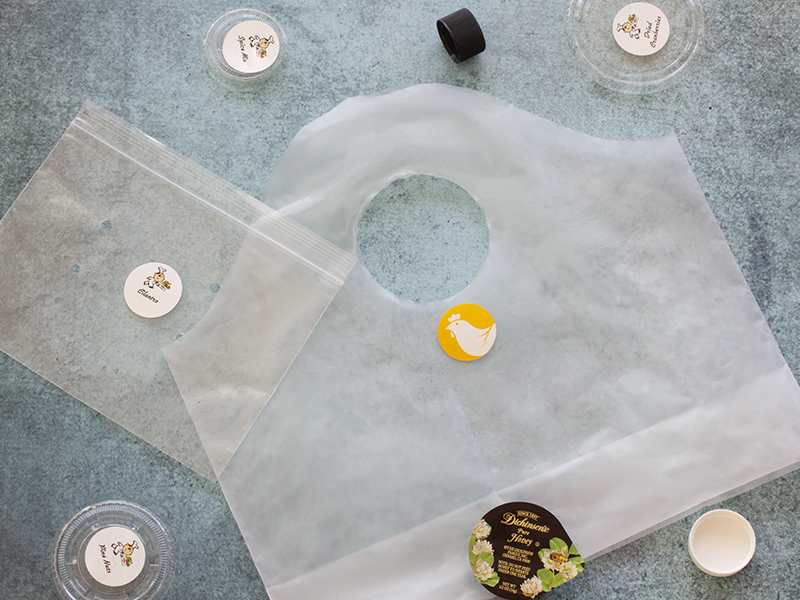 Flexible plastic bags and packaging materials ready for recycling