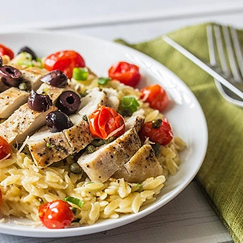 Mediterranean Chicken with Orzo