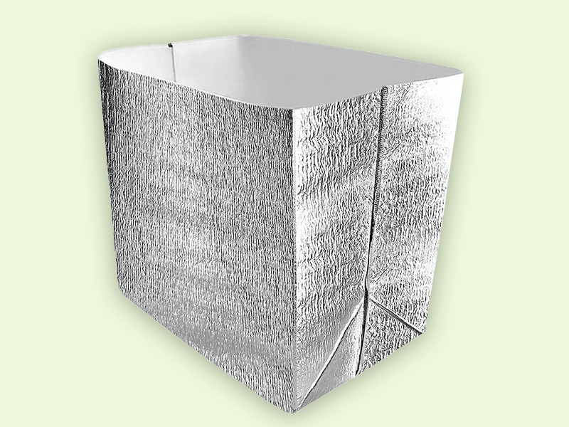 Foil and foam box liner for keeping food fresh